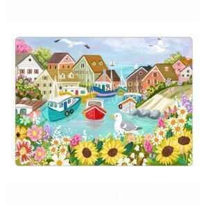 Colorful Nantucket Village Scene Magnet